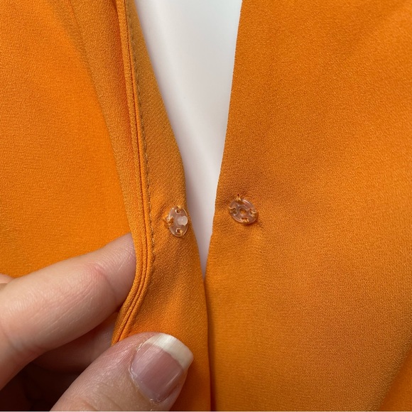 NWT NY & Co. Eva Mendes 2 Piece Set Tangarine Time Skirt and Blouse Top Size 8/M - Picture 5 of 16